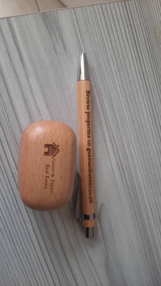 Engraved pen and earbud case
