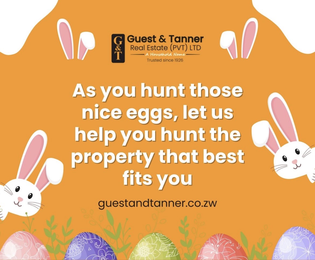 Easter seasonal campaign artwork for Guest and Tanner