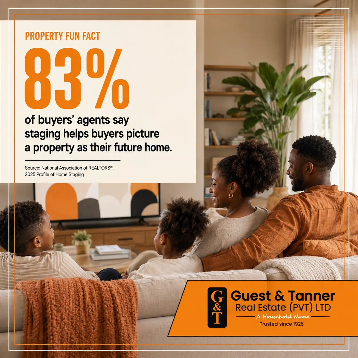 Guest and Tanner property fun fact campaign on home staging