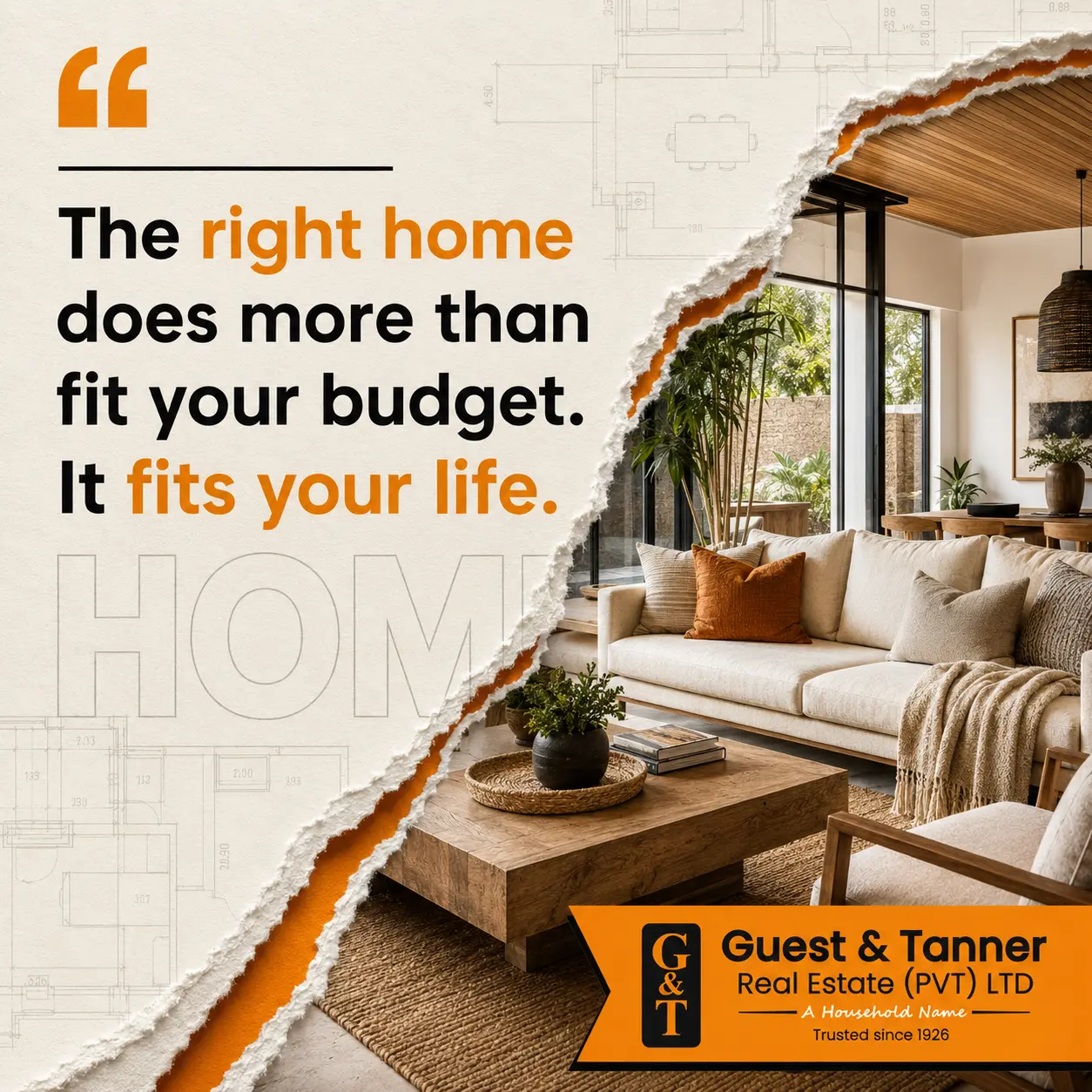 Fits your life brand quote artwork with torn paper effect
