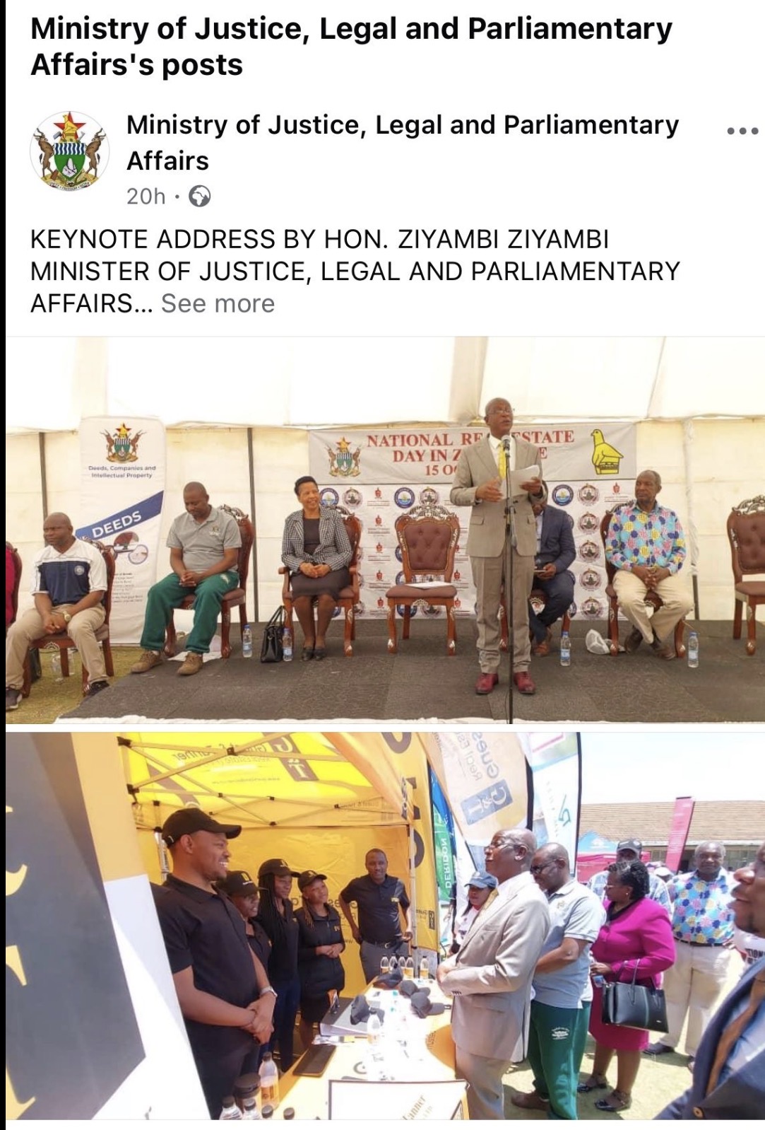 Lead capture at the stand: engagement with the Minister of Legal and Parliamentary Affairs