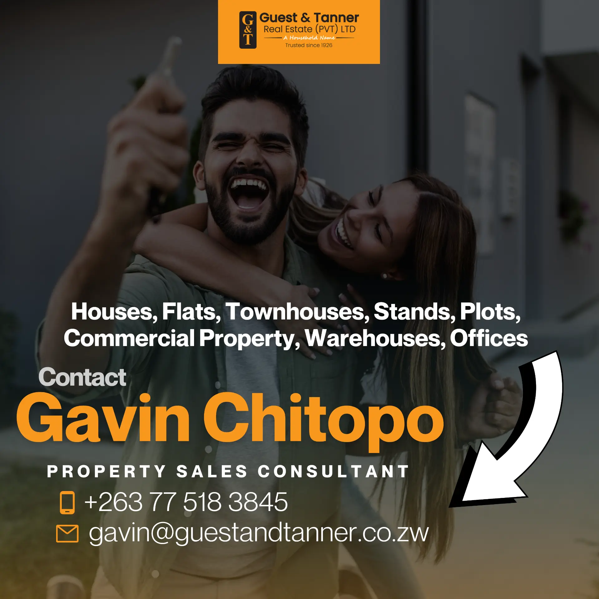 Guest and Tanner property sales consultant campaign artwork