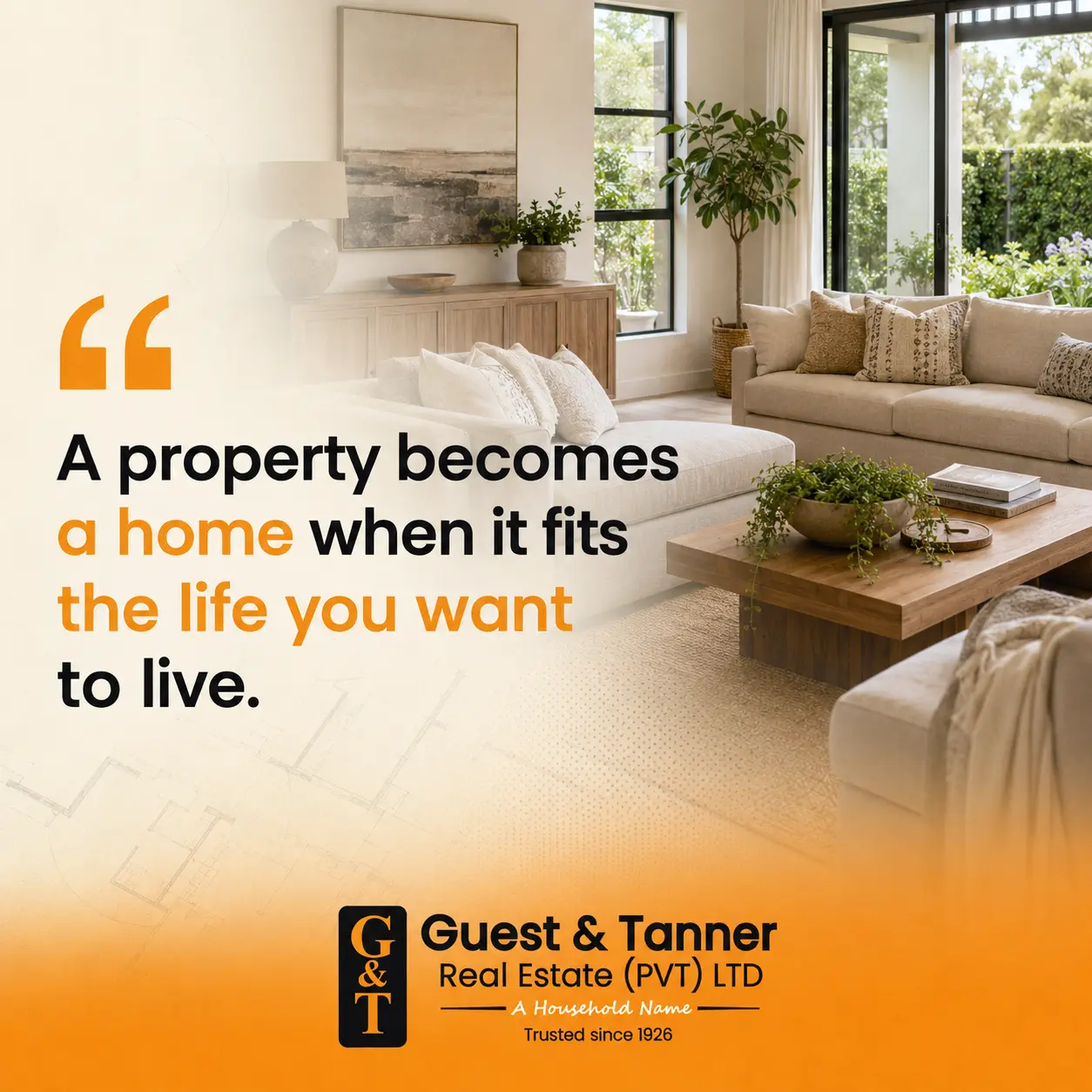 A property becomes a home brand quote artwork