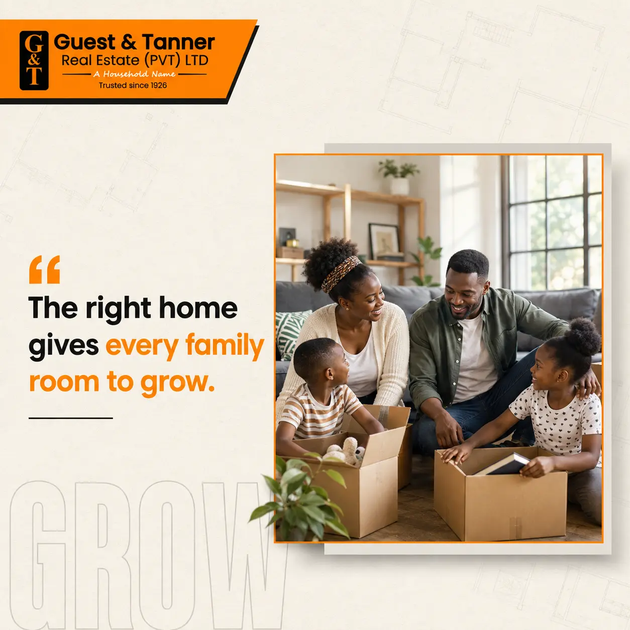 Room to grow brand quote artwork for Guest and Tanner